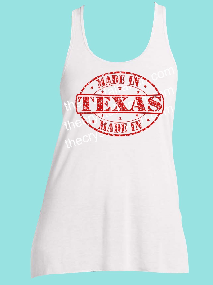 Made in Texas Rhinestone and Screen Print Tee TRS014