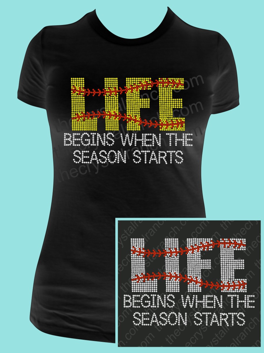 Life begins when the Season Starts Rhinestone Tee TS231k 