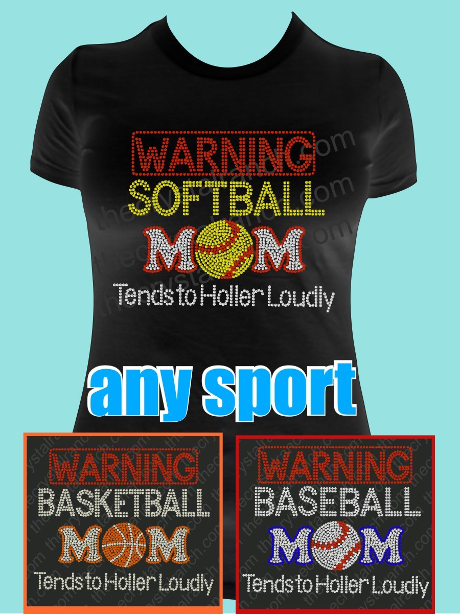 Warning...Sports Mom Rhinestone Tee TS325