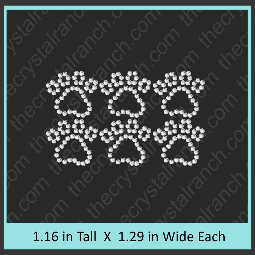 Paw Print Rhinestone Transfer CRT207