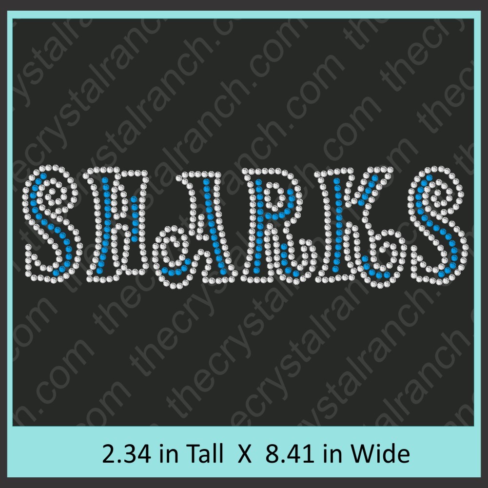 Sharks Rhinestone Transfer CRT217