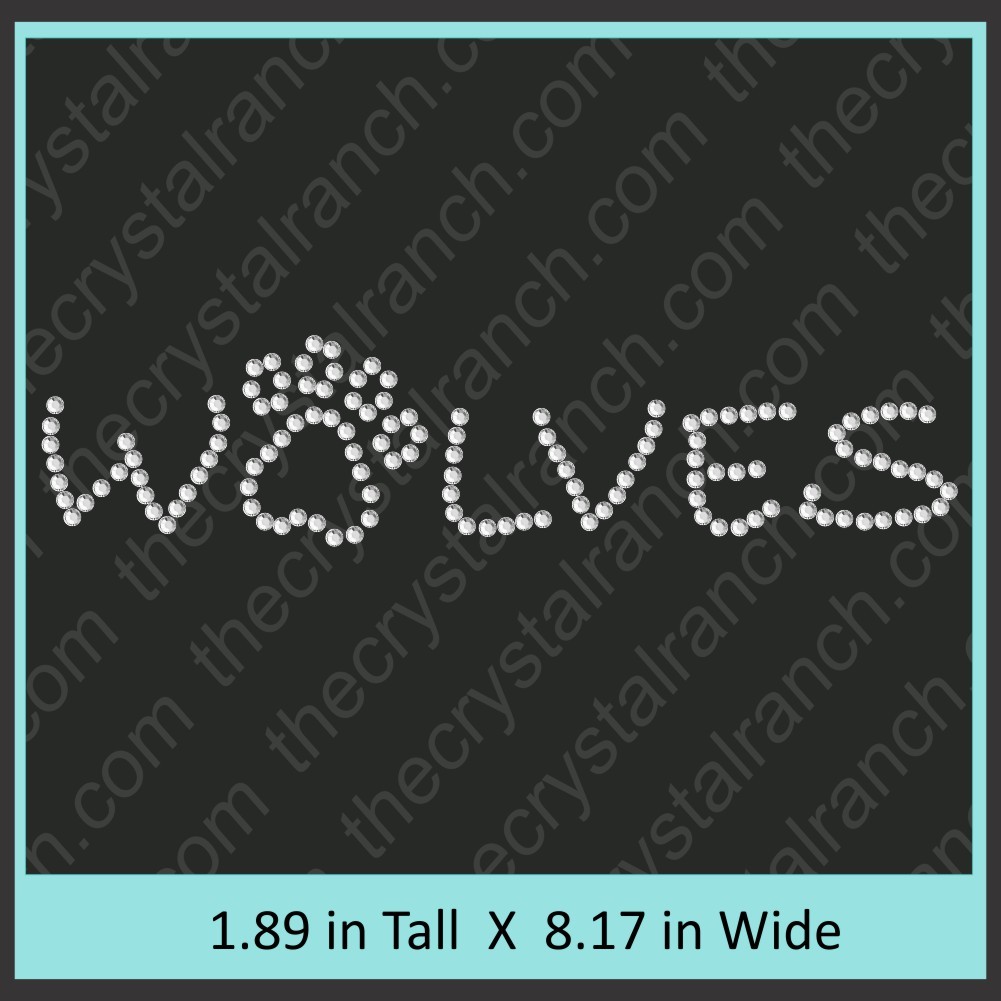  Wolves with Paw Print Rhinestone Transfer CRT247