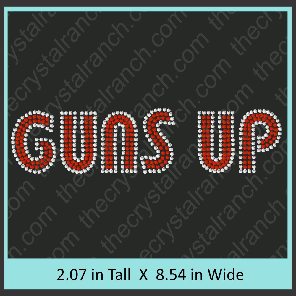 GUNS UP Rhinestone Transfer CRT305