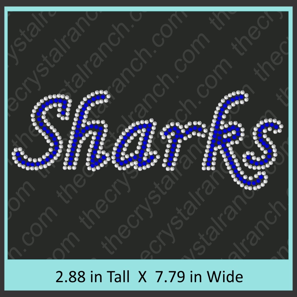 Sharks Rhinestone Transfer CRT348