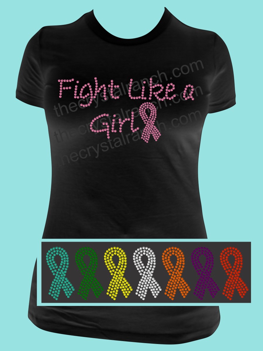 Fight Like a Girl Rhinestone Tee TG013