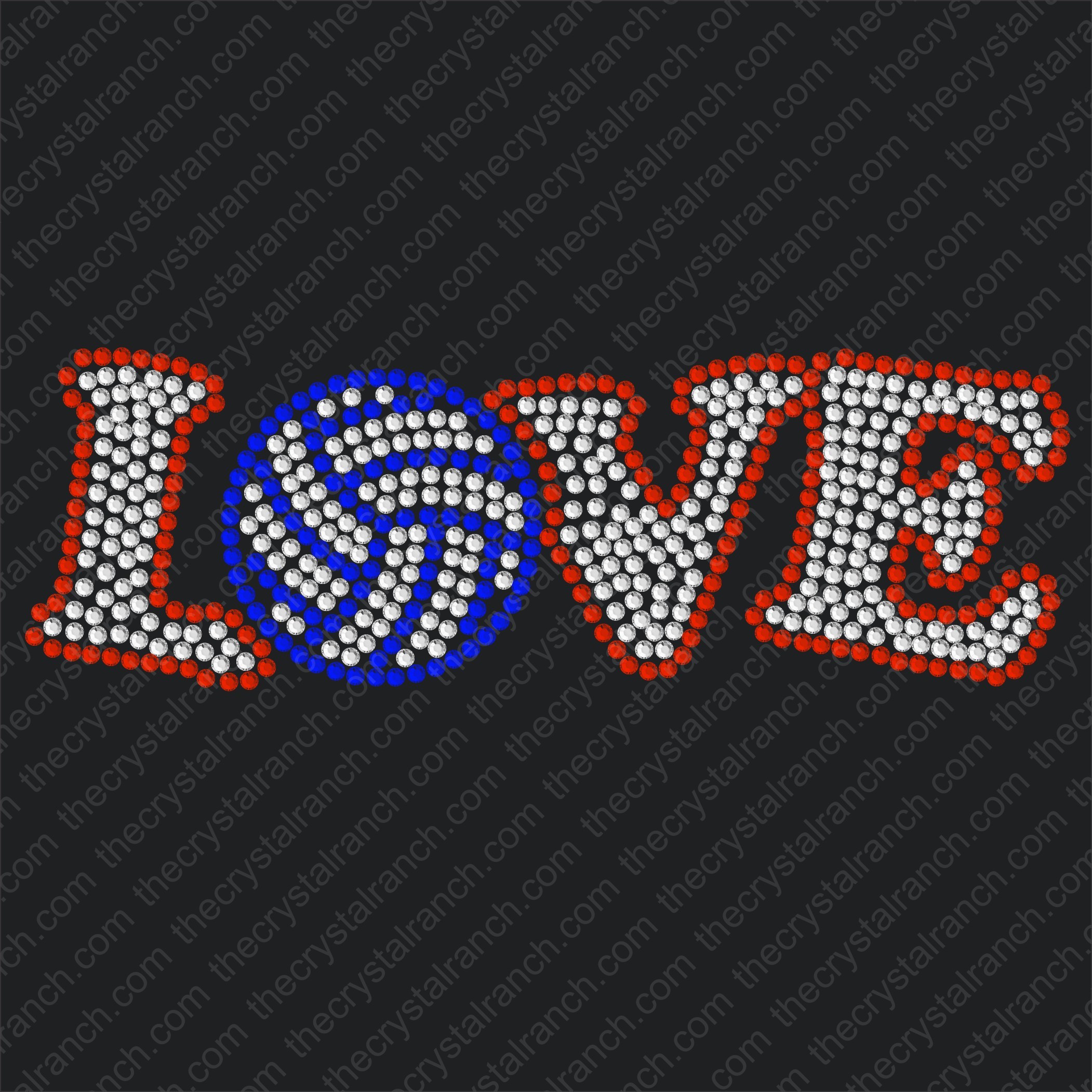D005 Volleyball Love Rhinestone Decal