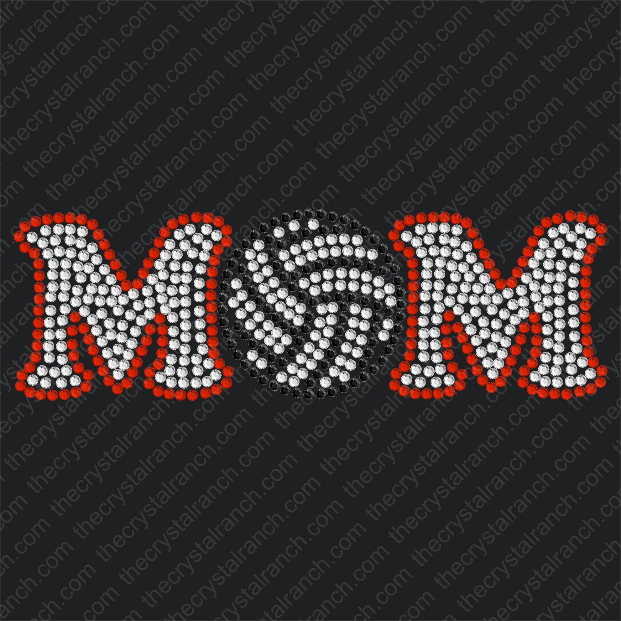 D006 Volleyball Mom Rhinestone Decal
