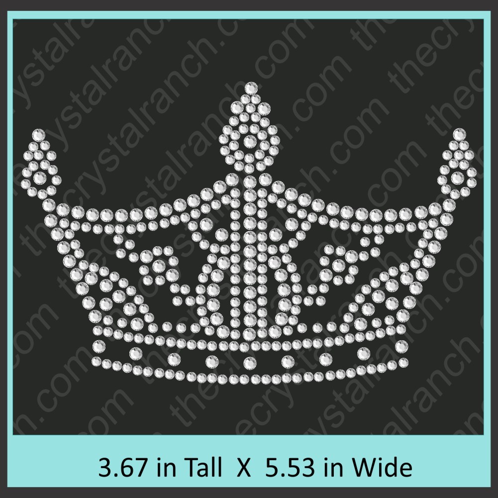 Crown 3 Point Ms Texas Rhinestone Transfer CRY002c