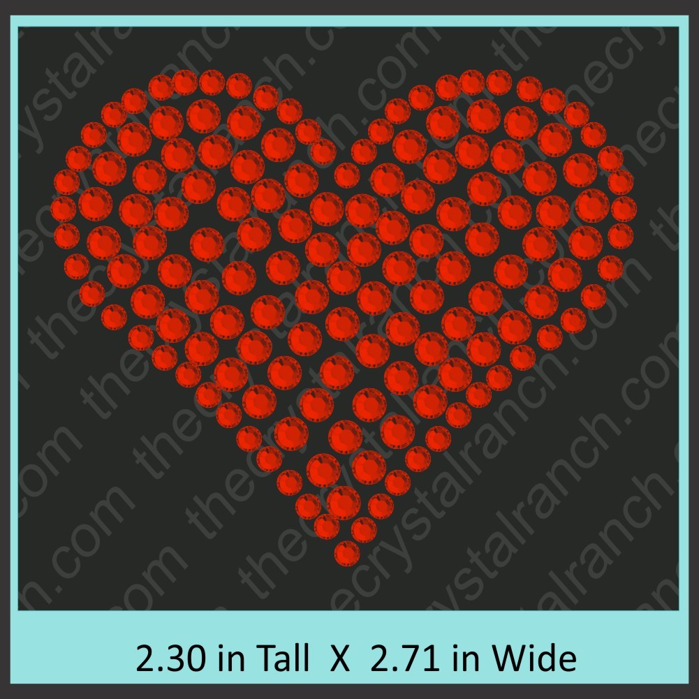 Heart Rhinestone Transfer CRY012
