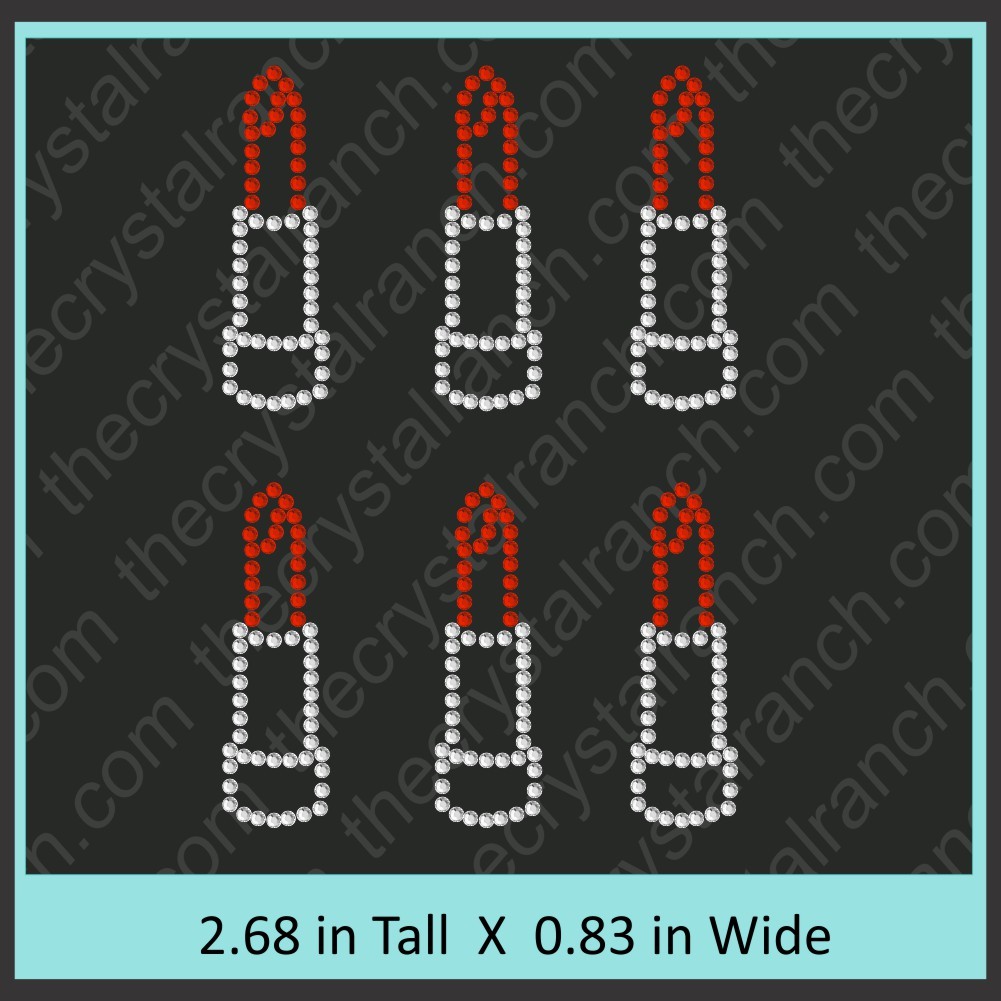 Lipstick Outline Rhinestone Transfer CRY032cp
