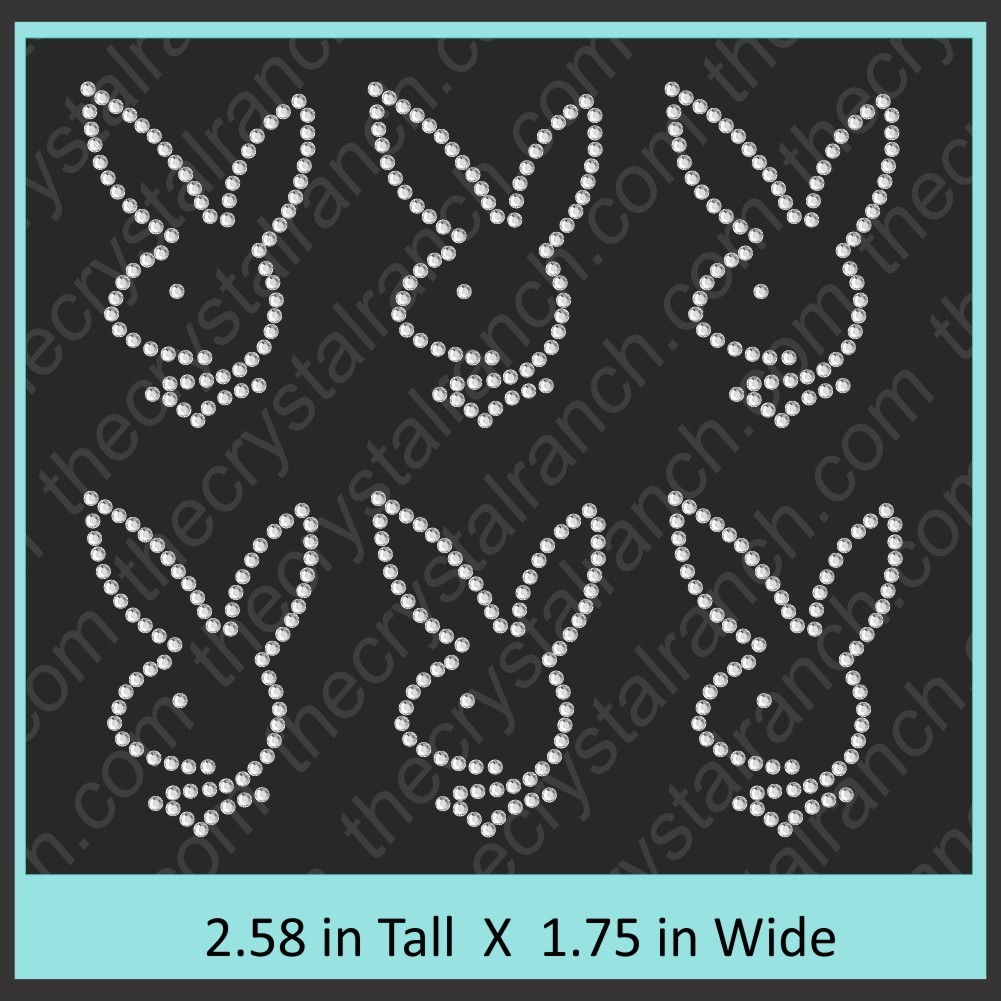 PB Bunny Rhinestone Transfer CRY044c