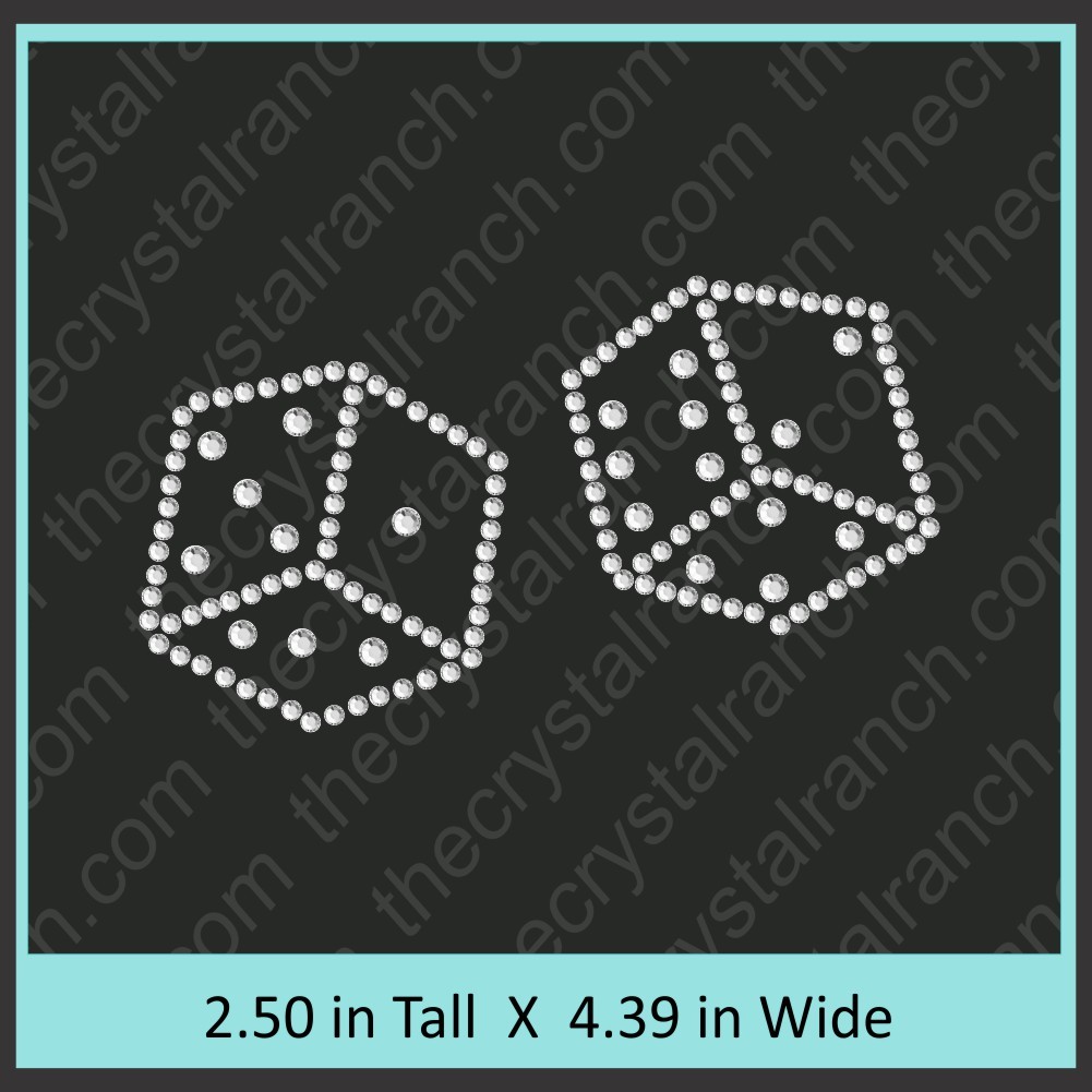Dice Rhinestone Transfer CRY049c