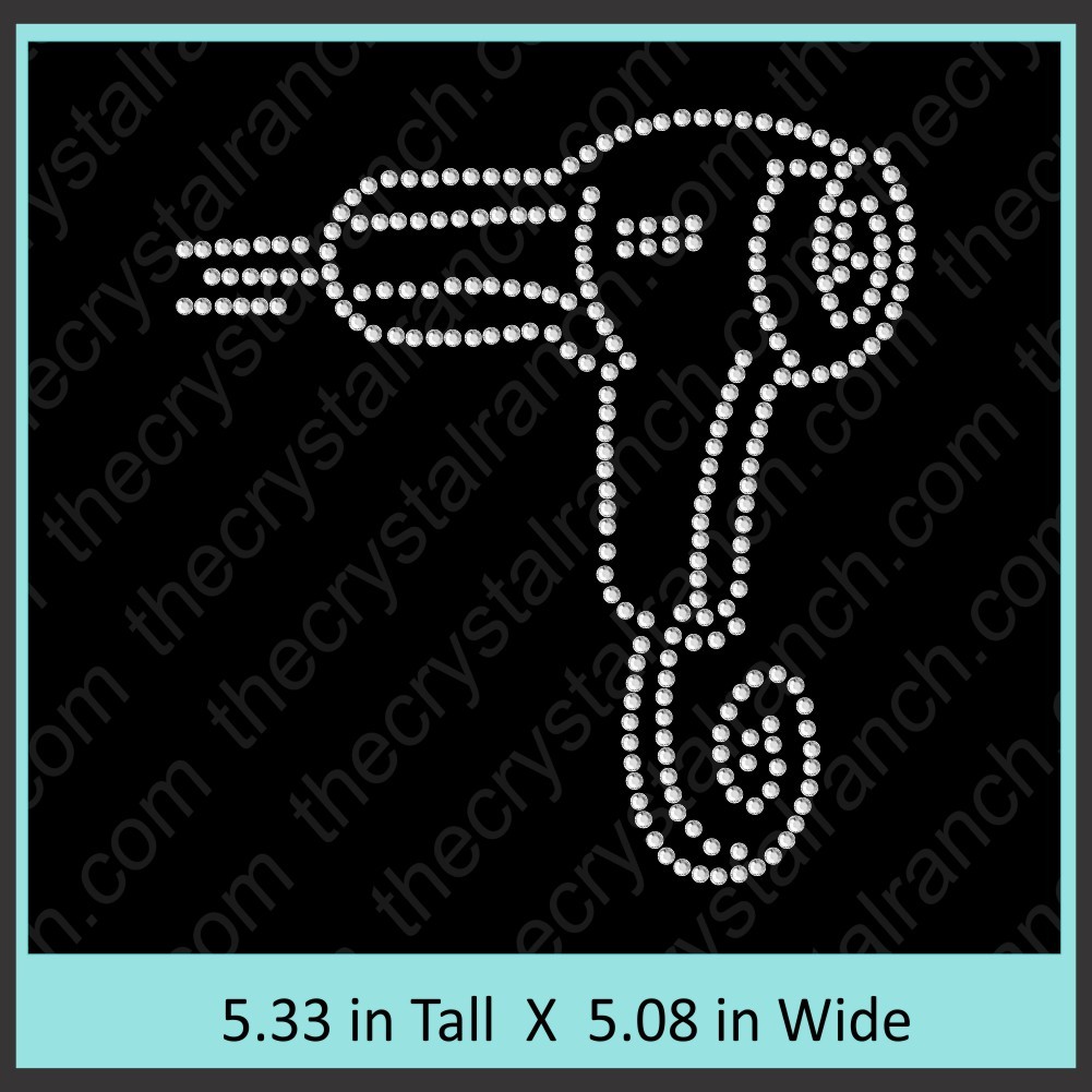 Blow Dryer Rhinestone Transfer CRY161c