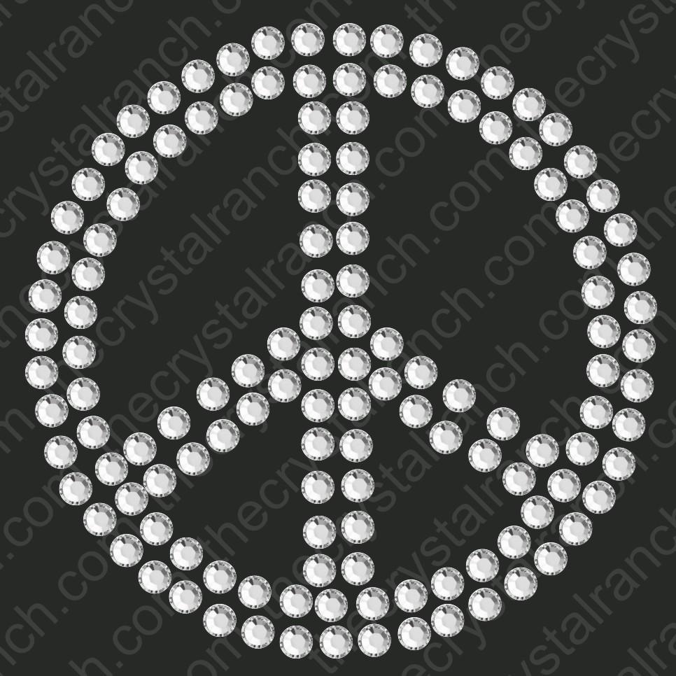 DY185 Peace Rhinestone Decal