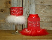Santa's Little Ho Ho Ho Rhinestone Drink Koozie KH140