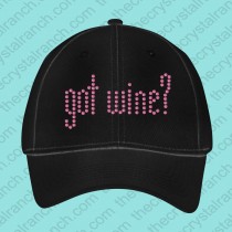 got wine? rhinestone cap CB001a