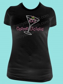 Cosmolicious Martini Rhinestone Tee TB015