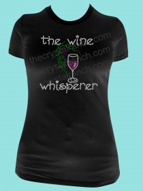 The Wine Whisperer Rhinestone Tee TB024
