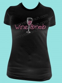 Wine Snob Rhinestone Tee TB042