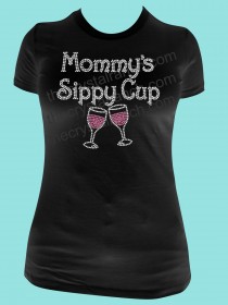 Mommy's Sippy Cup Rhinestone Tee TB053