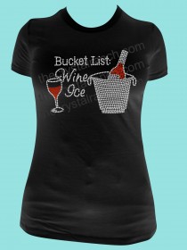Bucket List Wine Rhinestone Tee TB065