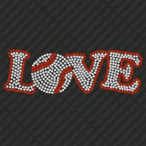 D003 Baseball Love Rhinestone Decal