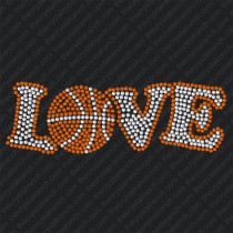 D008 Basketball Love Rhinestone Decal