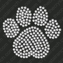DT015 2.5in Paw Print Rhinestone Decal