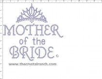 Mother of the Bride tiara Rhinestone Transfer CRF036