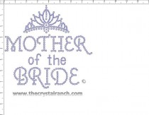 Mother of the Bride tiara Rhinestone Transfer CRF036