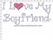 I Love My Boyfriend Rhinestone Transfer CRG099