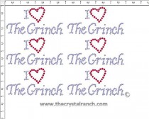 I Love the Grinch - Petite (6) Rhinestone Transfer CRK031cs