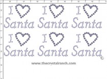 I Love Santa - Petite (6) Rhinestone Transfer CRK032cs