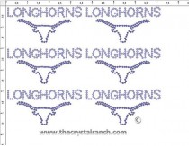 Longhorns - Petite (6) Rhinestone Transfer CRK037cs