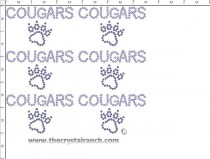 Cougars - Petite (6) Rhinestone Transfer CRK041cs