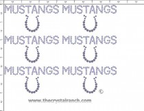 Mustangs - Petite (6) Rhinestone Transfer CRK042cs