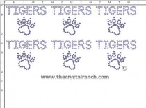 Tigers - Petite (6) Rhinestone Transfer CRK043cs