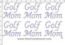 Golf Mom - Petite (6) Rhinestone Transfer CRK045