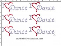 I Love Dance - Petite (6)  Rhinestone Transfer CRK055cs