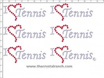 I Love Tennis - Petite (6) Rhinestone Transfer CRK056cs