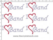 I Love Band - Petite (6) Rhinestone Transfer CRK058cs