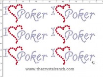 I Love Poker - Petite (6) Rhinestone Transfer CRK059cs