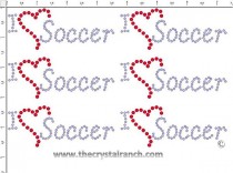 I Love Soccer - Petite (6) Rhinestone Transfer CRK063cs