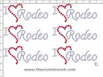 I Love Rodeo - Petite (6) Rhinestone Transfer CRK067cs