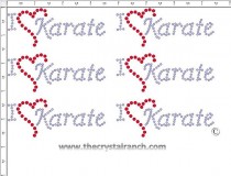 I Love Karate - Petite (6) Rhinestone Transfer CRK069cs