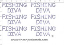 Fishing Diva - Petite (6) Rhinestone Transfer CRK078