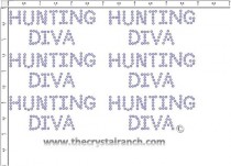 Hunting Diva - Petite (6) Rhinestone Transfer CRK079