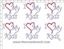 I Love My Kids - Petite (6) Rhinestone Transfer CRK086cs