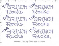 The Grinch Rocks - Petite (6) Rhinestone Transfer CRK097cs