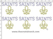 Saints - Petite (6) Rhinestone Transfer CRK122cs